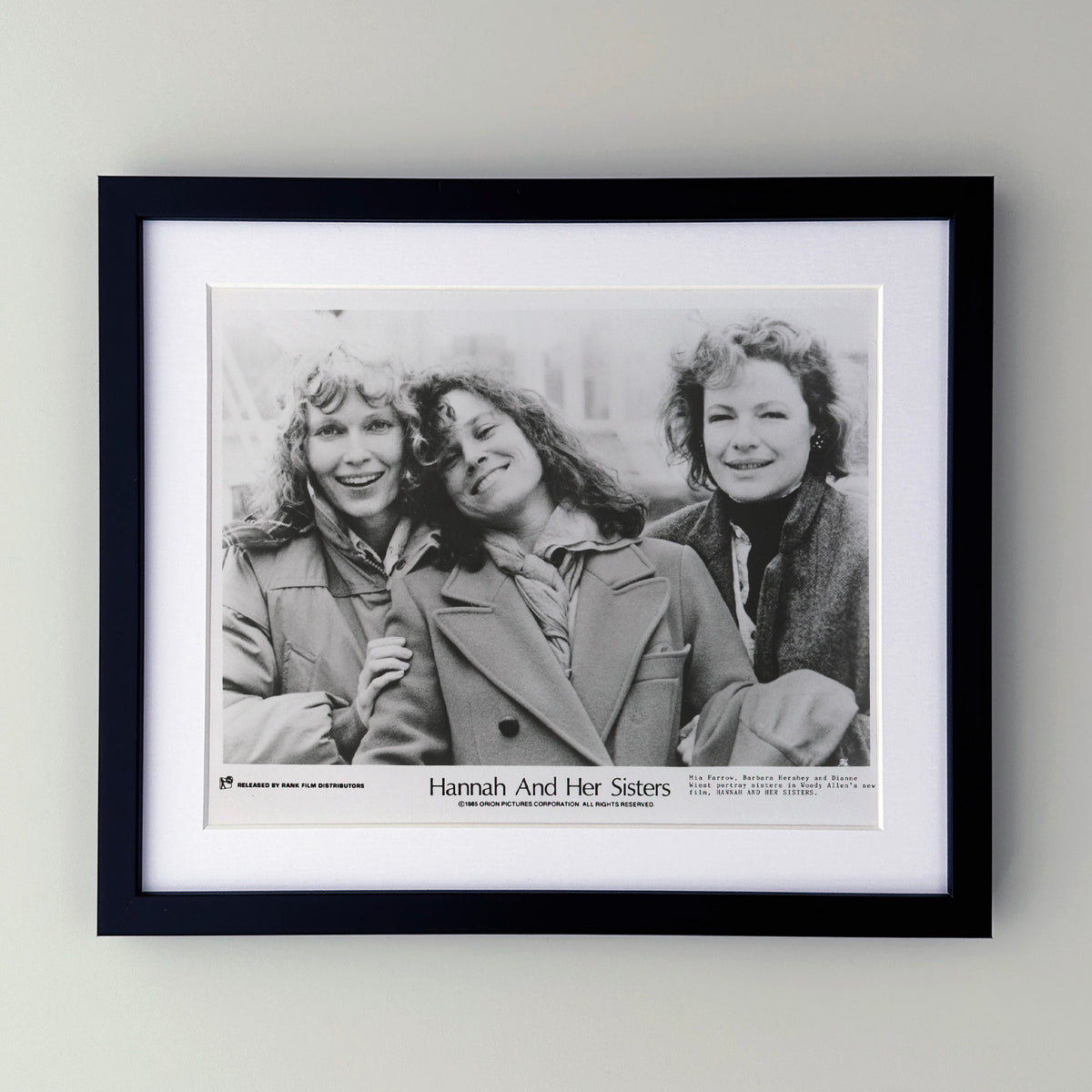 Hannah and Her Sisters 1986 Film Movie Press Publicity Still Framed