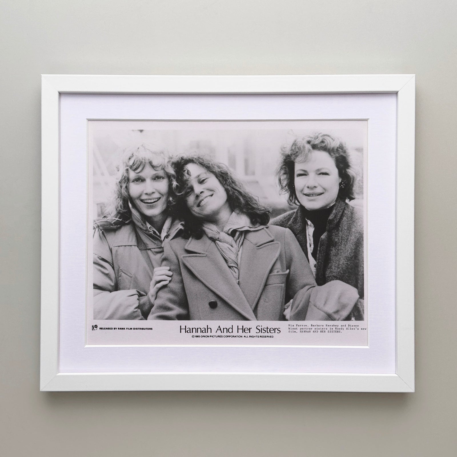Hannah and Her Sisters 1986 Film Movie Press Publicity Still Framed