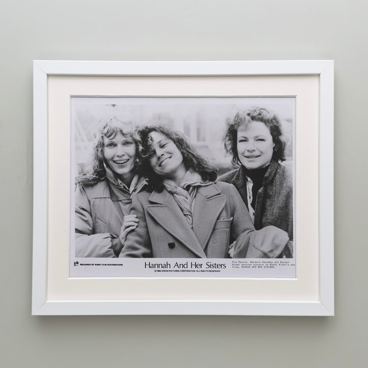 Hannah and Her Sisters 1986 Film Movie Press Publicity Still Framed