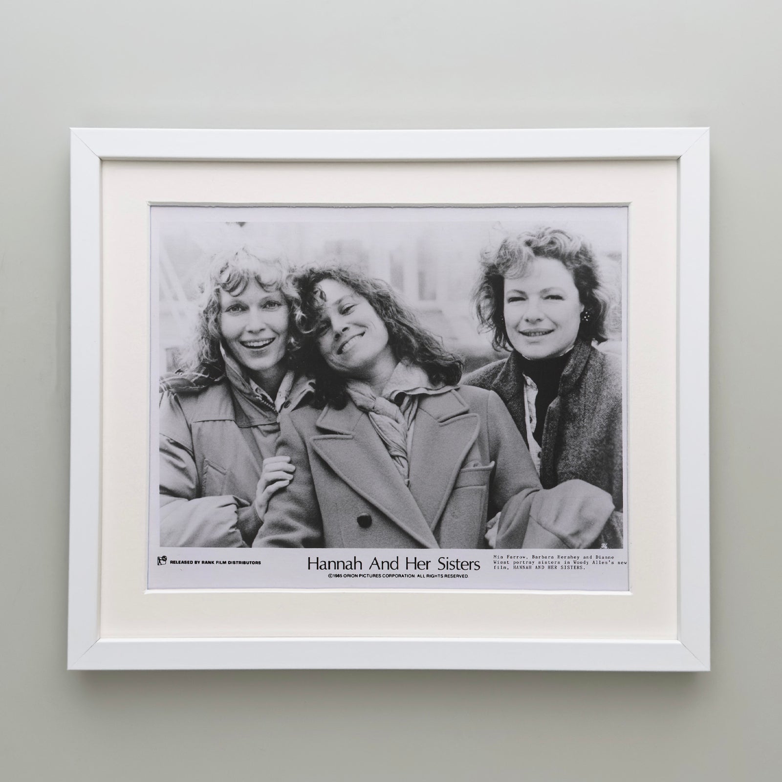 Hannah and Her Sisters 1986 Film Movie Press Publicity Still Framed
