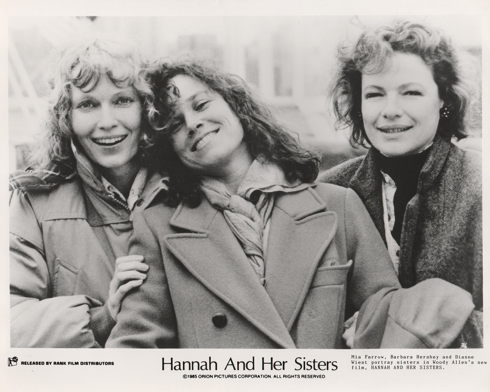 Hannah and Her Sisters 1986 Film Movie Press Publicity Still Framed