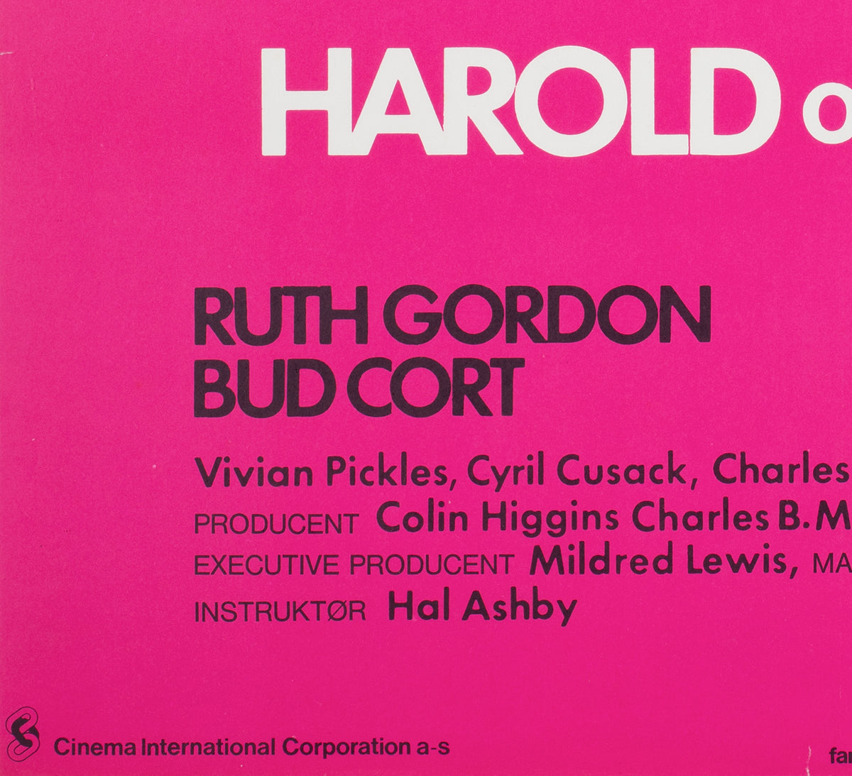 Harold and Maude 1971 Danish A1 Film Poster