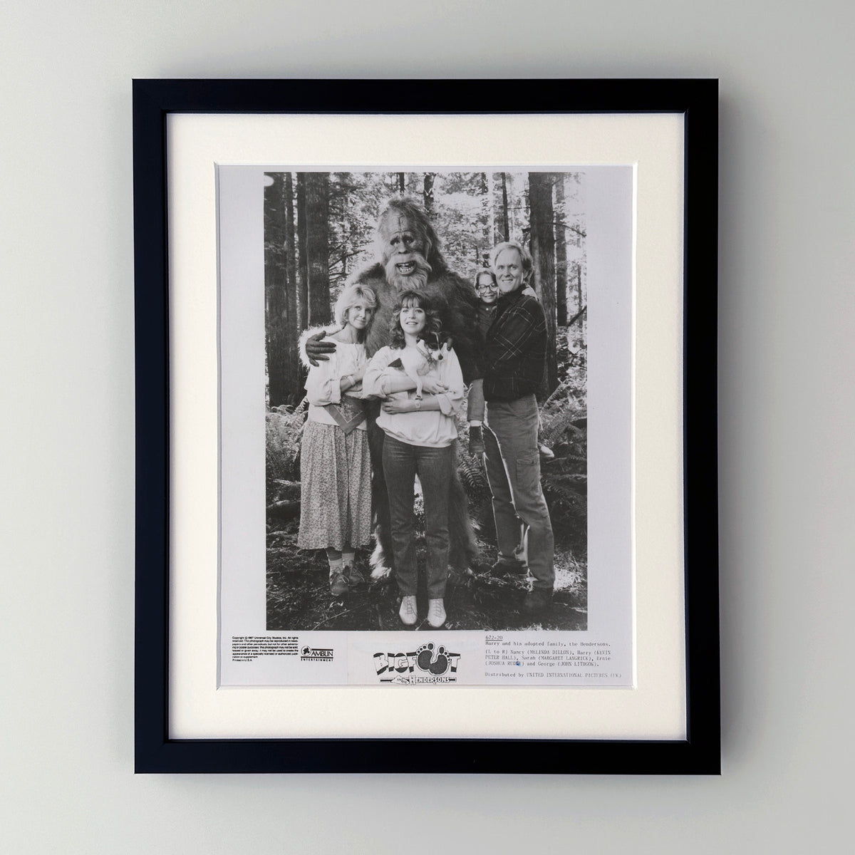 Harry and the Hendersons 1987 Film Movie Press Publicity Still Framed