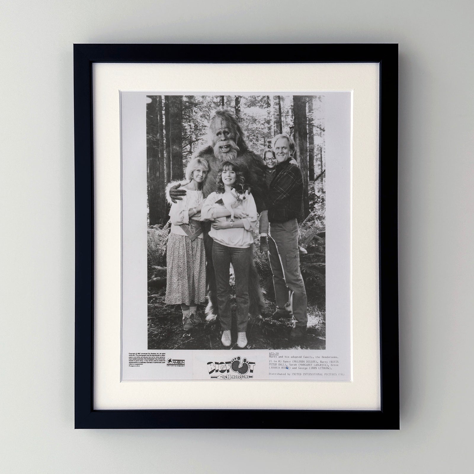 Harry and the Hendersons 1987 Film Movie Press Publicity Still Framed