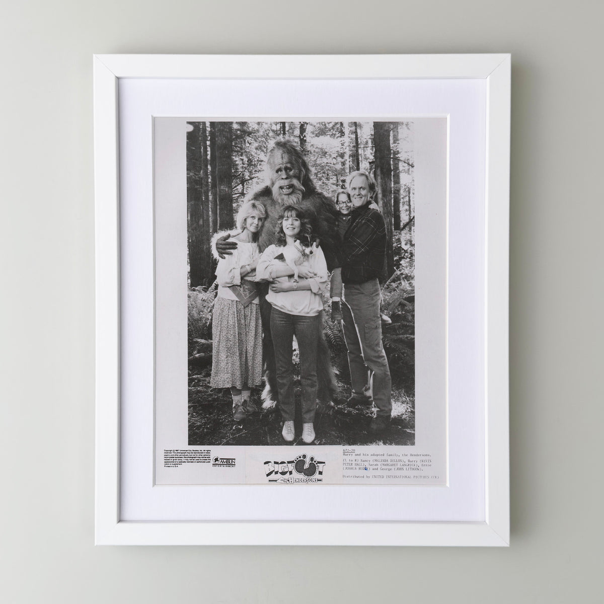 Harry and the Hendersons 1987 Film Movie Press Publicity Still Framed