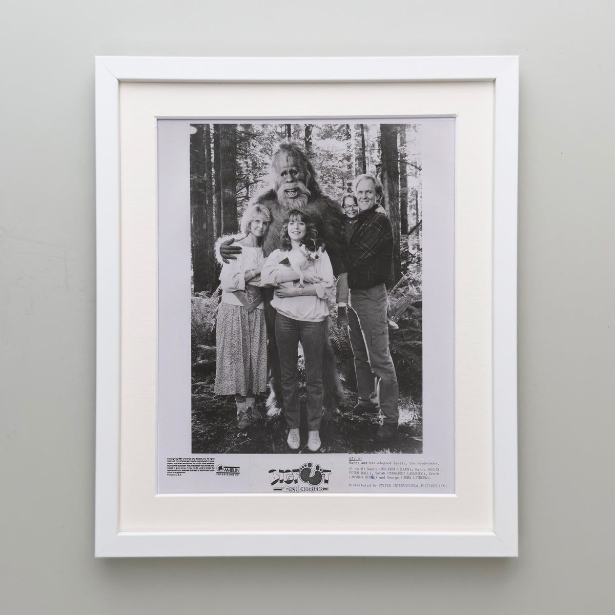 Harry and the Hendersons 1987 Film Movie Press Publicity Still Framed