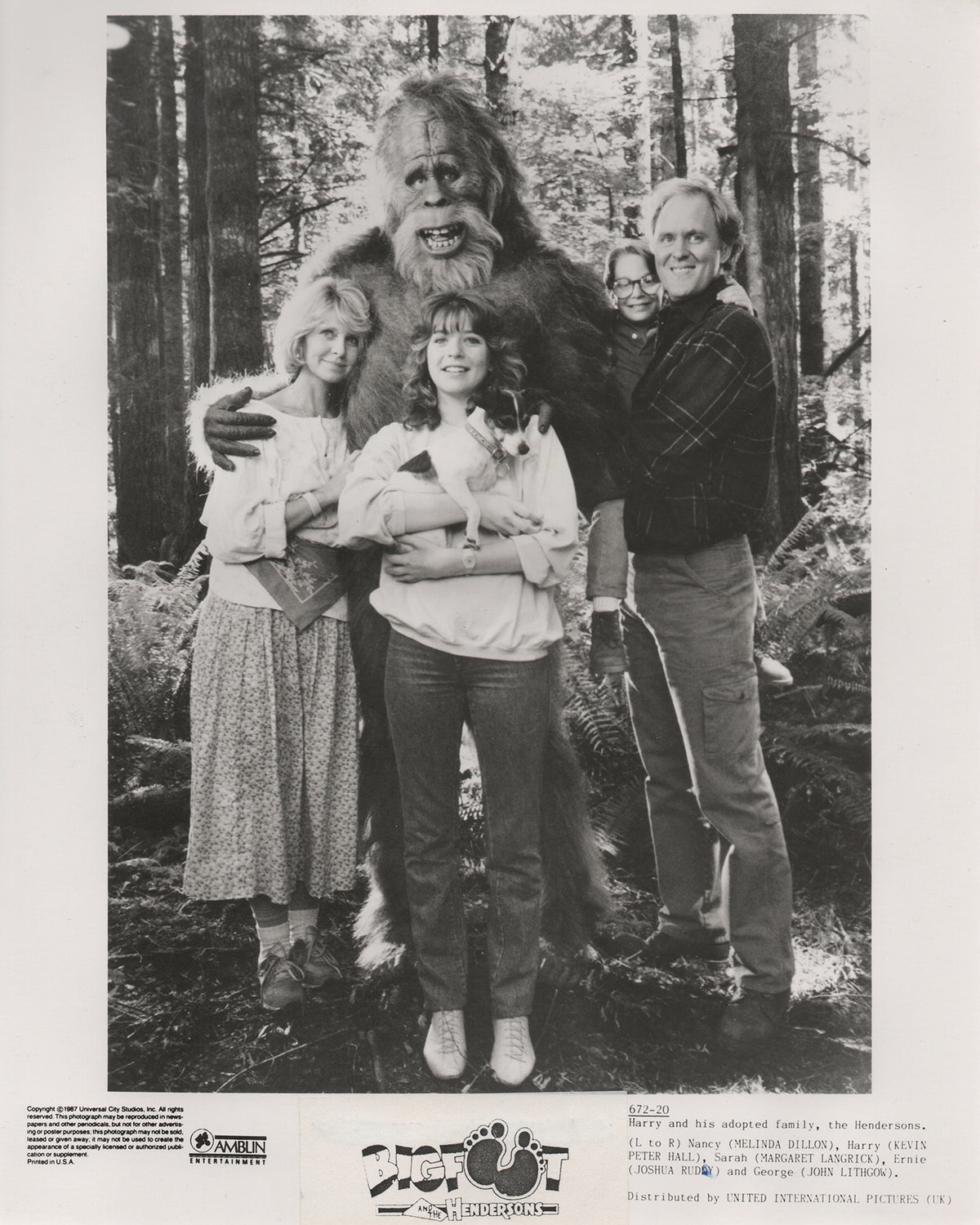 Harry and the Hendersons 1987 Film Movie Press Publicity Still Framed