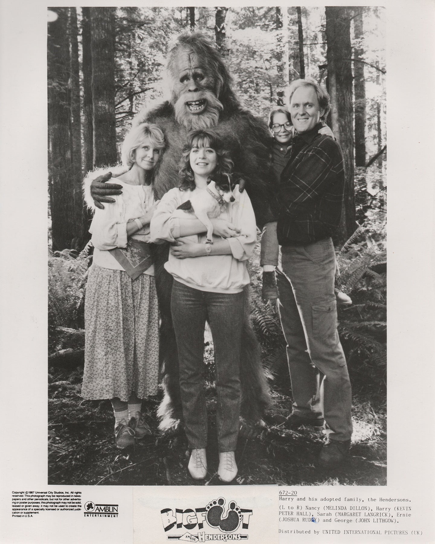 Harry and the Hendersons 1987 Film Movie Press Publicity Still Framed