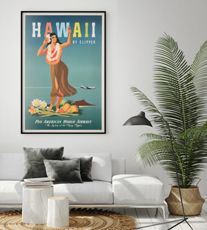 Hawaii by Clipper 1948 Pan American Airline Travel Poster John Atherton