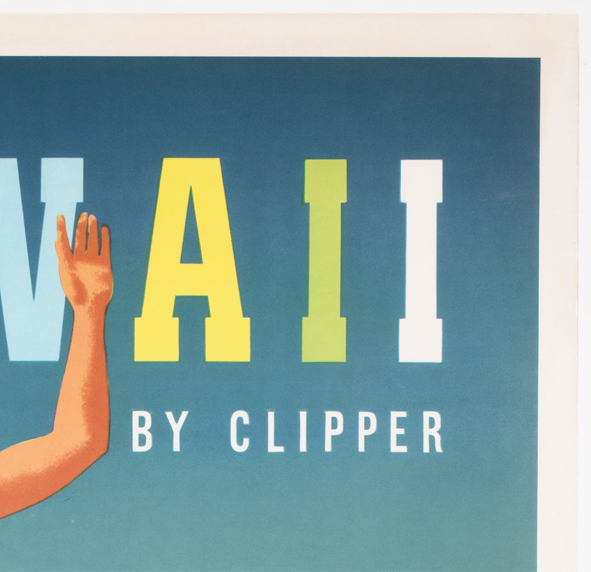Hawaii by Clipper 1948 Pan American Airline Travel Poster John Atherton - detail