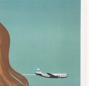 Hawaii by Clipper 1948 Pan American Airline Travel Poster John Atherton - detail