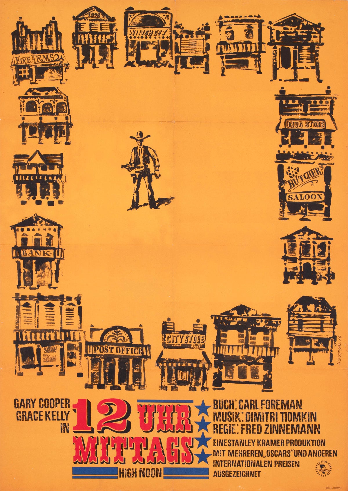 High Noon 1965 East German A1 Film Poster Fred Westphal