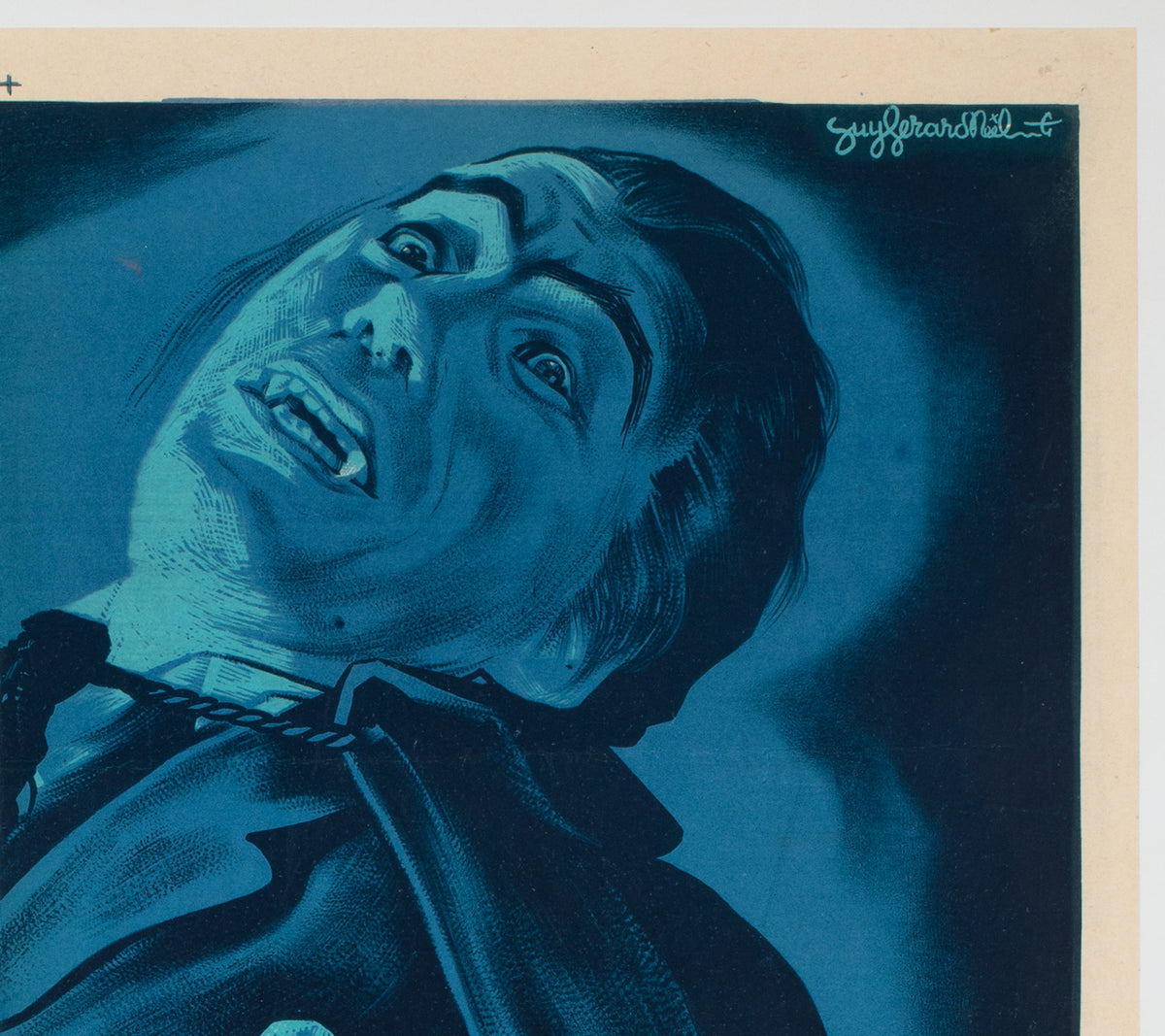 Horror of Dracula 1959 French Moyenne Film Movie Poster, Guy Gerard Noel - detail
