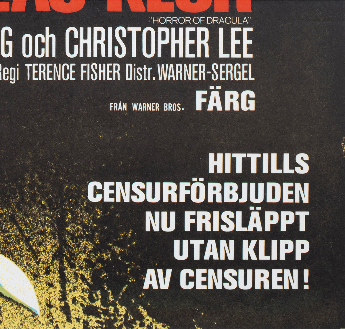 Horror of Dracula 1970 Swedish Film Poster Hans Arnold - detail