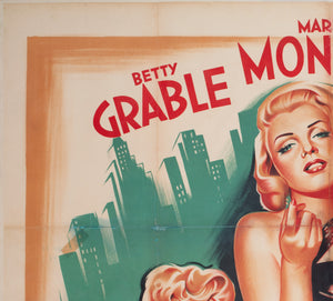 How to Marry a Millionnaire 1953 French Grande Film Movie Poster, Boris Grinsson - detail
