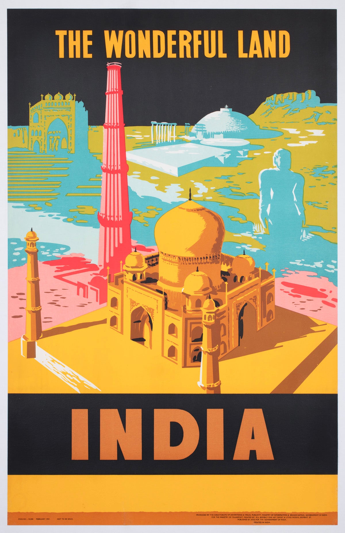 India 1957 Travel Advertising Poster