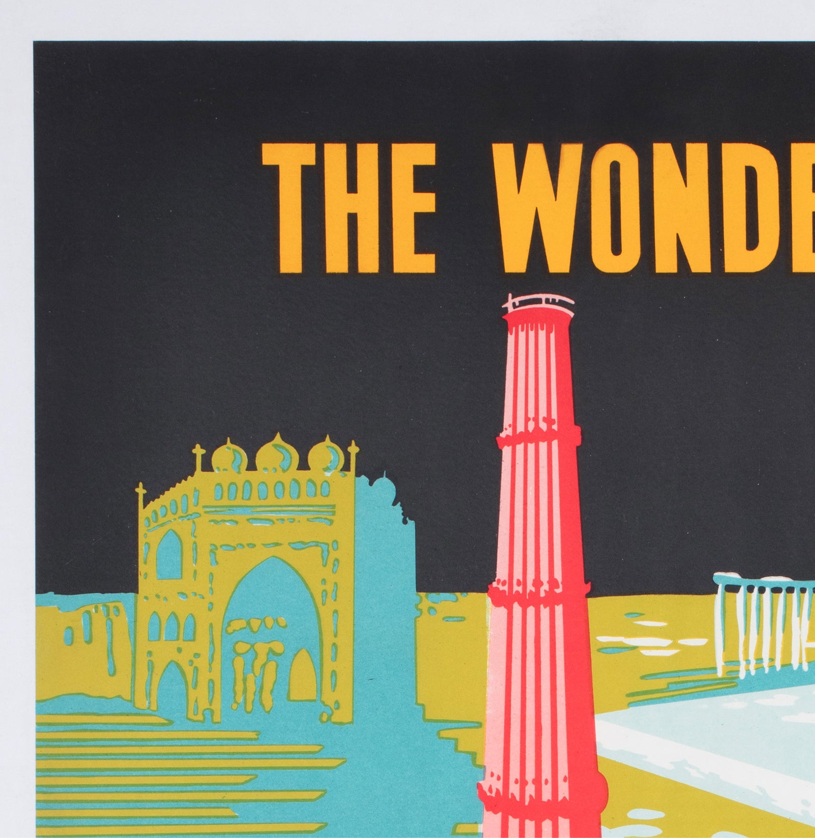 India 1957 Travel Advertising Poster - detail