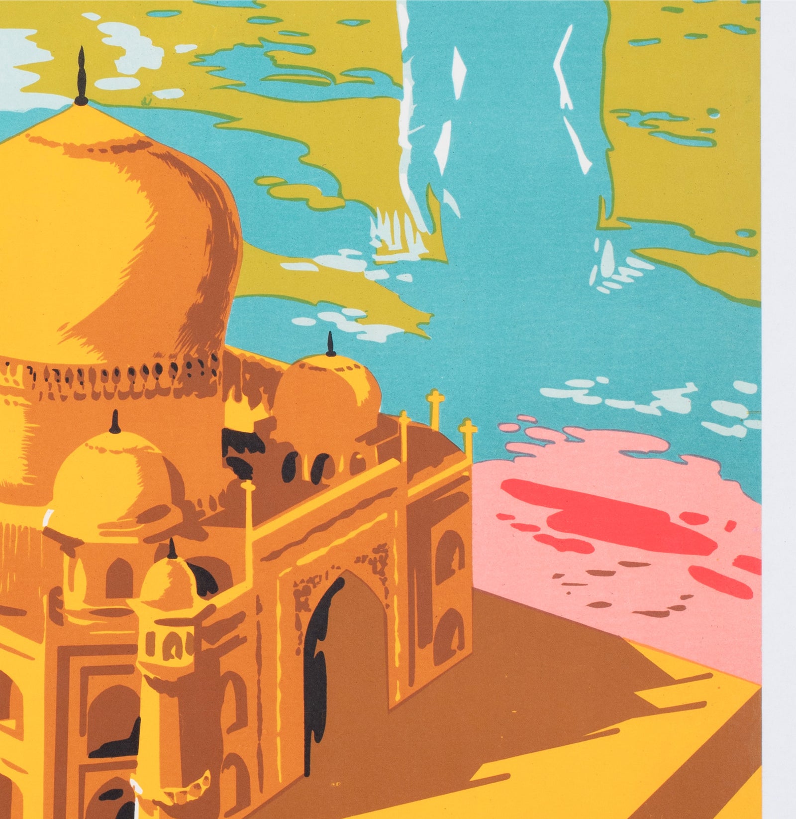 India 1957 Travel Advertising Poster - detail