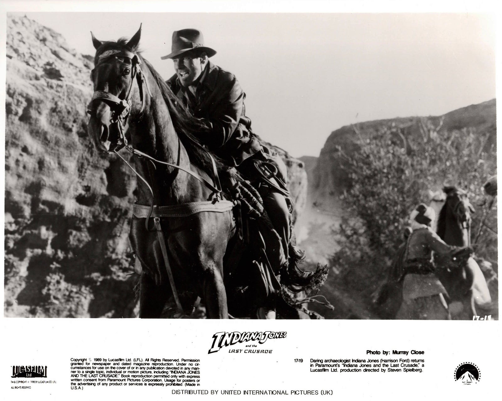 Indiana Jones and the Last Crusade 1989 Publicity Film Movie Press Still Framed