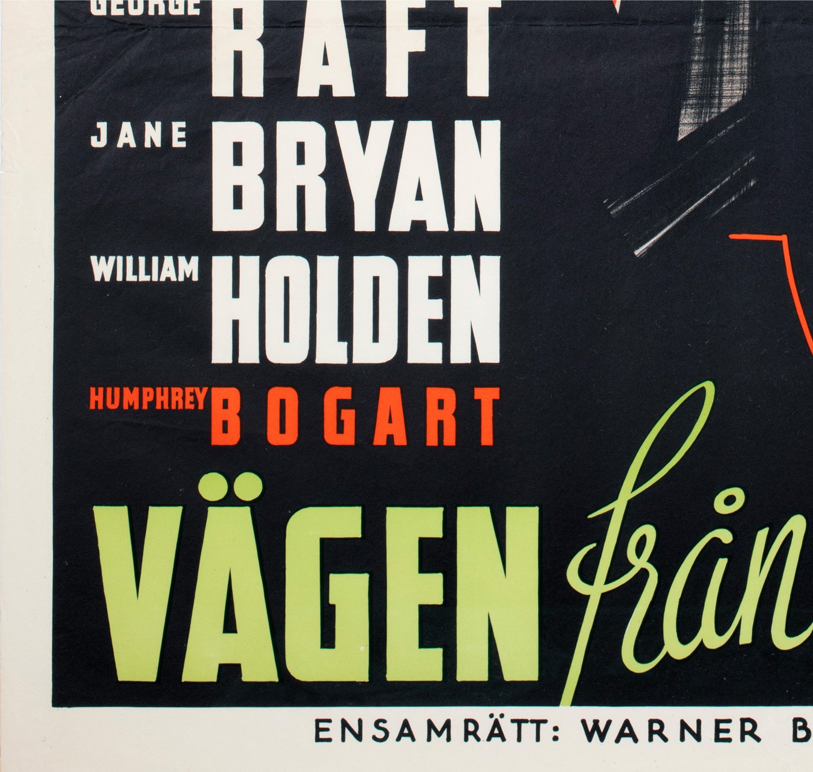 Invisible Stripes 1940 Swedish Film Poster - detail