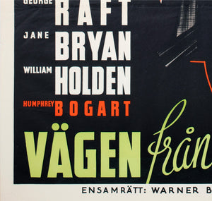 Invisible Stripes 1940 Swedish Film Poster - detail