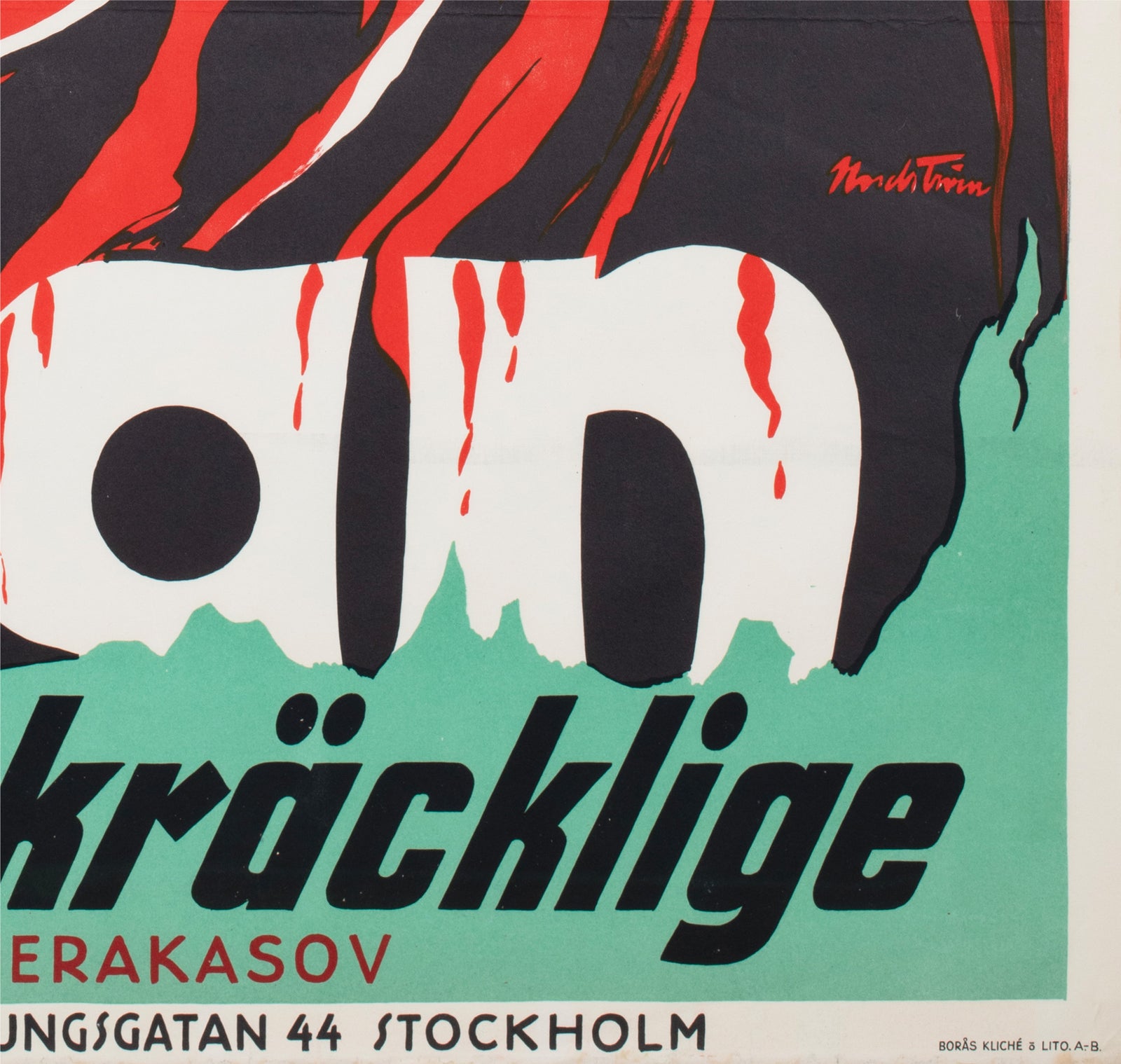 Ivan the Terrible 1945 Swedish Film Poster Nils Levin - detail