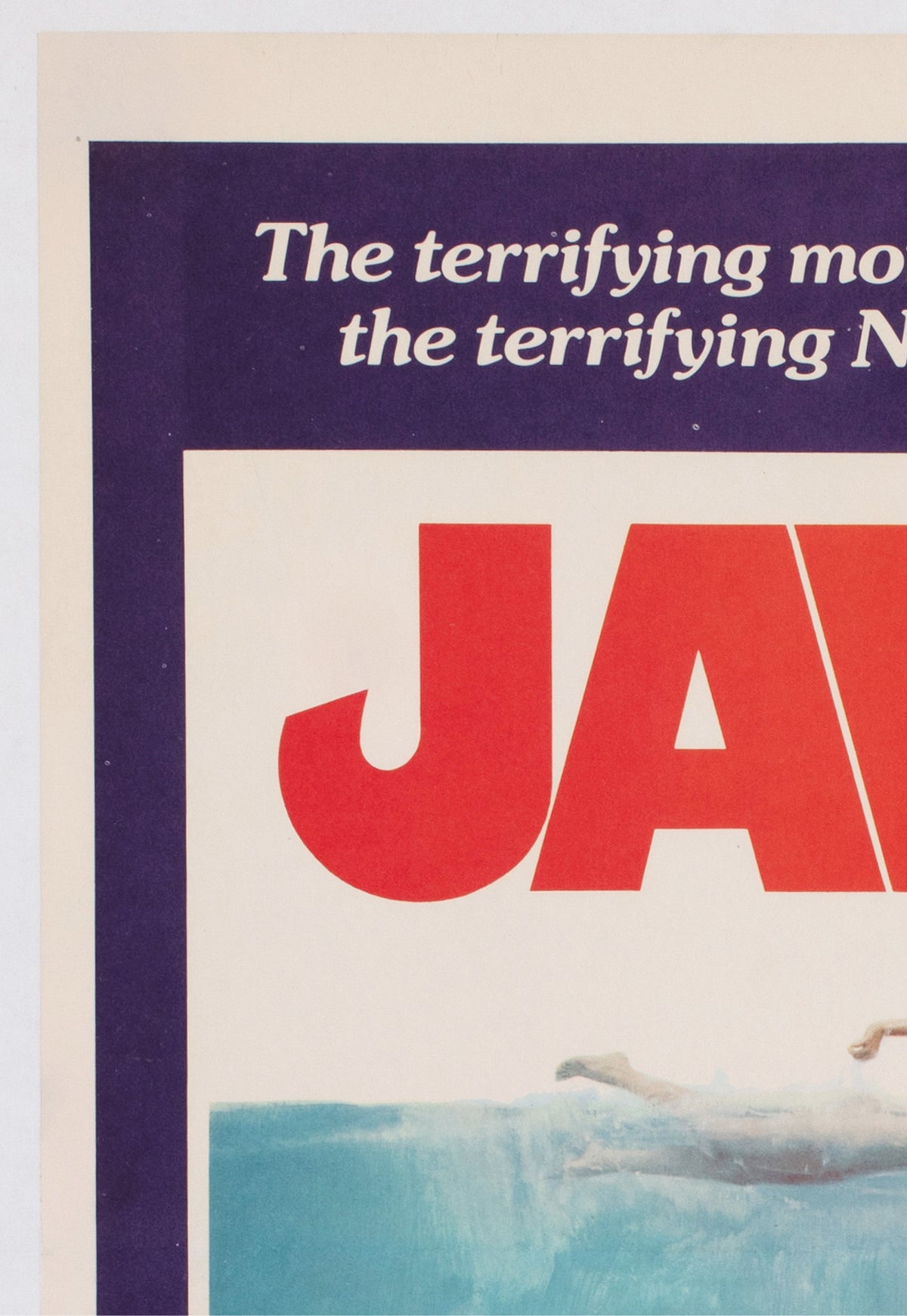Jaws 1975 Australian Daybill Film Movie Poster Roger Kastel - detail 