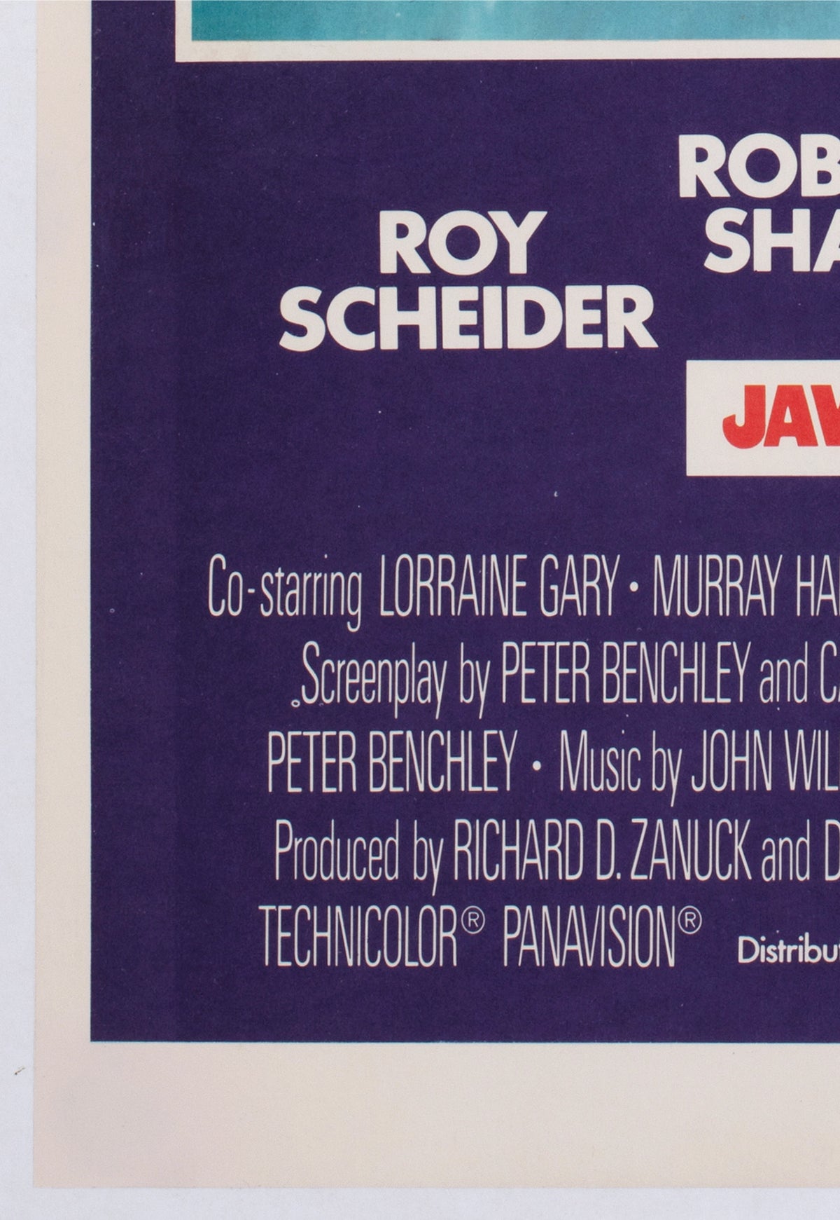 Jaws 1975 Australian Daybill Film Movie Poster Roger Kastel - detail 