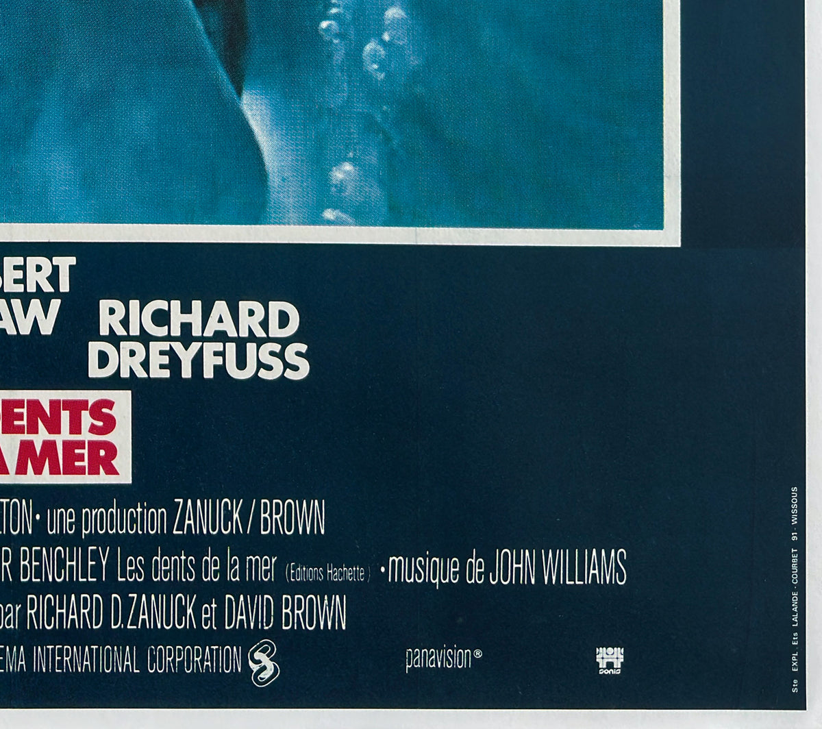 Jaws 1975 French Grande Film Movie Poster, Roger Kastel - detail