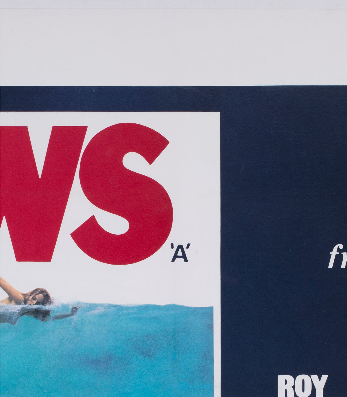 Jaws 1975 UK Quad Film Movie Poster Roger Kastel - detail