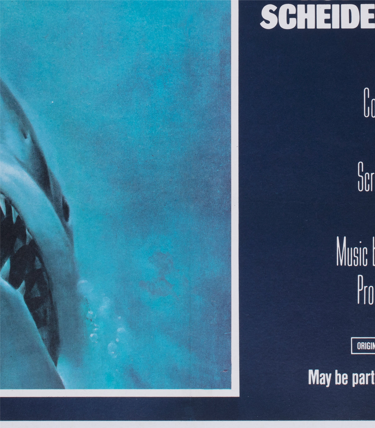 Jaws 1975 UK Quad Film Movie Poster Roger Kastel - detail