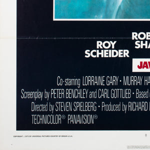Jaws 1975 US 1 Sheet Film  Movie Poster, Roger Kastel - detail