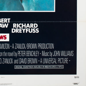 Jaws 1975 US 1 Sheet Film  Movie Poster, Roger Kastel - detail