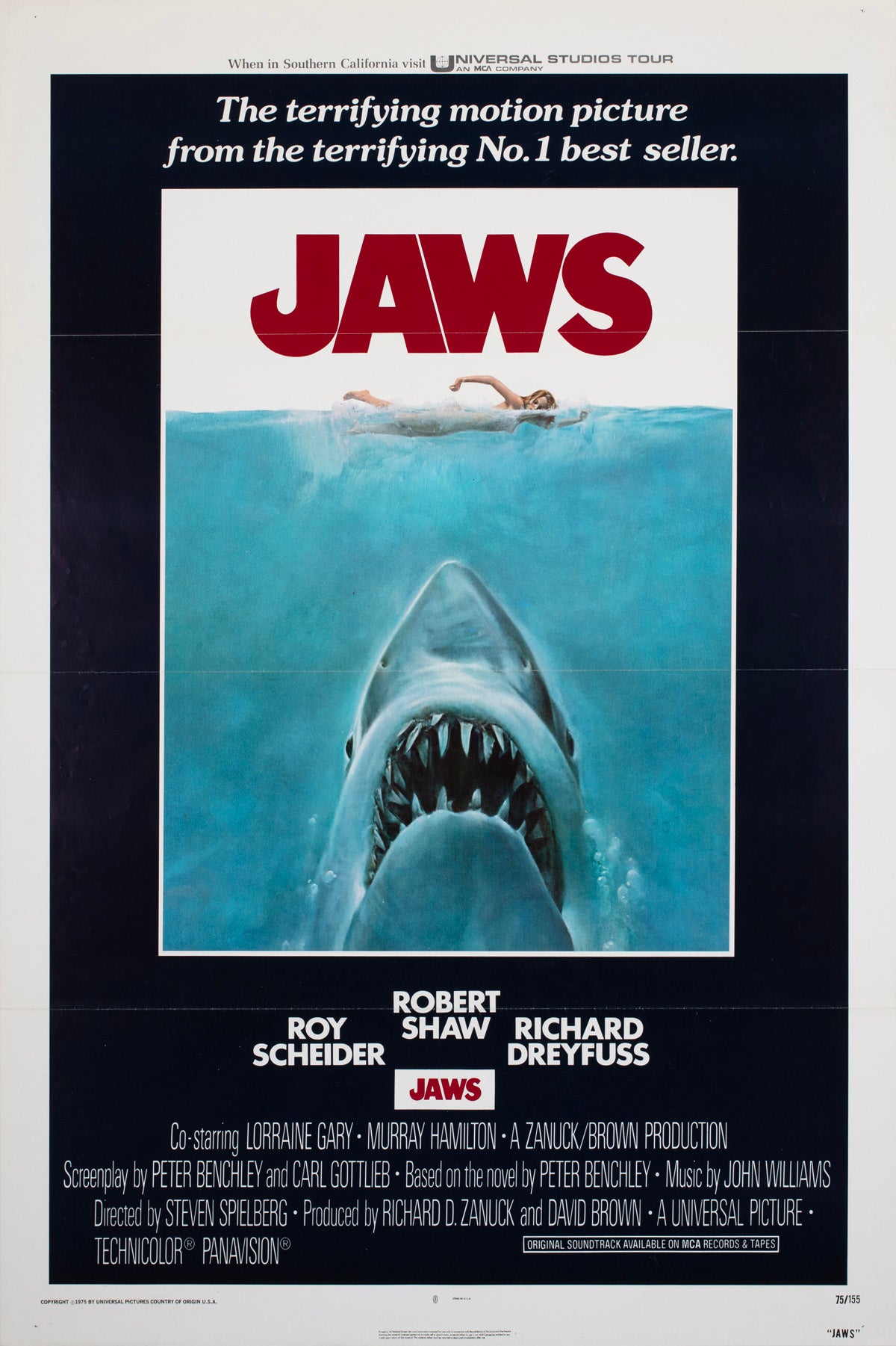 Jaws 1975 US 1 Sheet Film Movie Poster, Roger Kastel