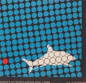 Jaws 1976 Czech A3 Film Movie Poster, Olga Fischerova - detail