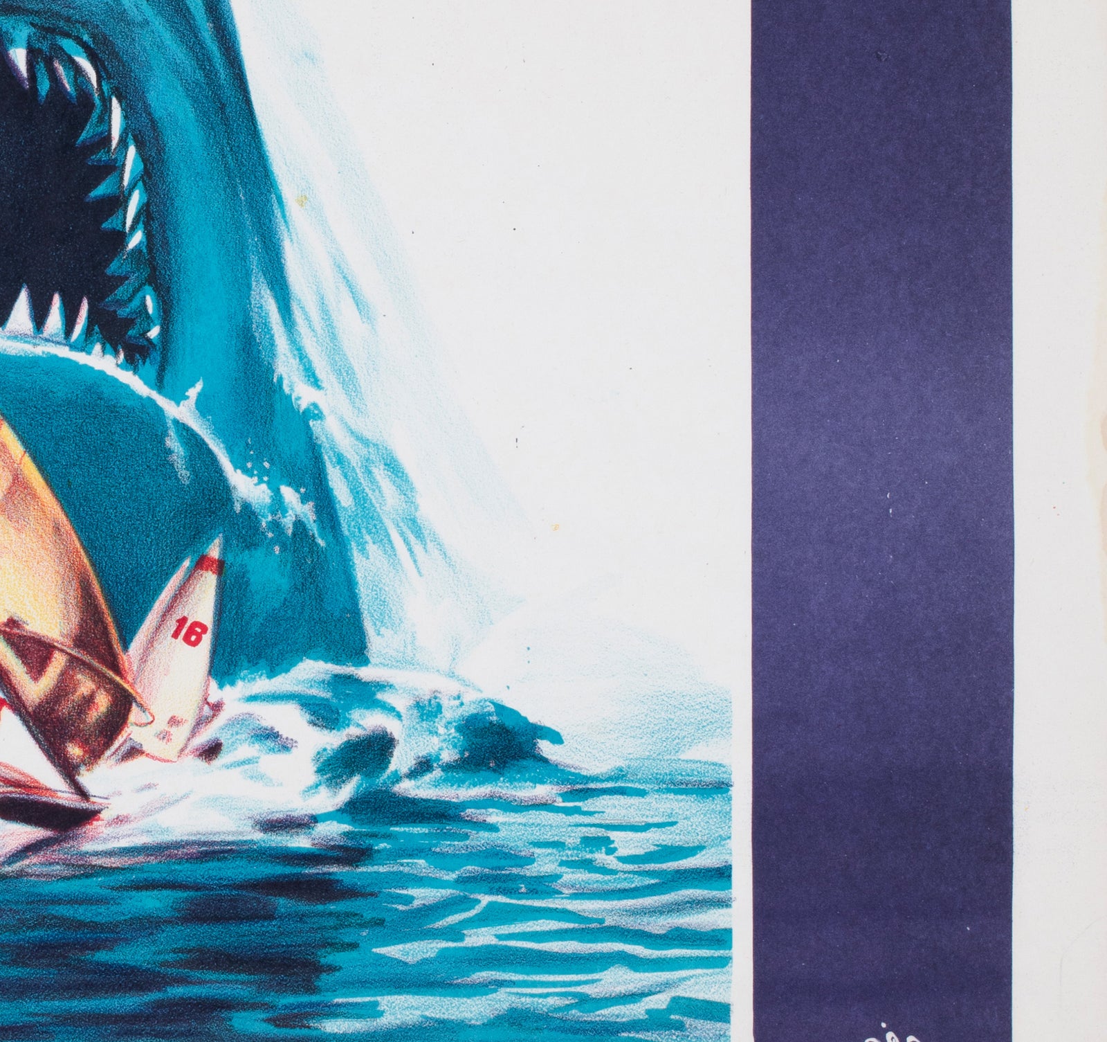 Jaws 3 1980s Egyptian Film Poster - detail