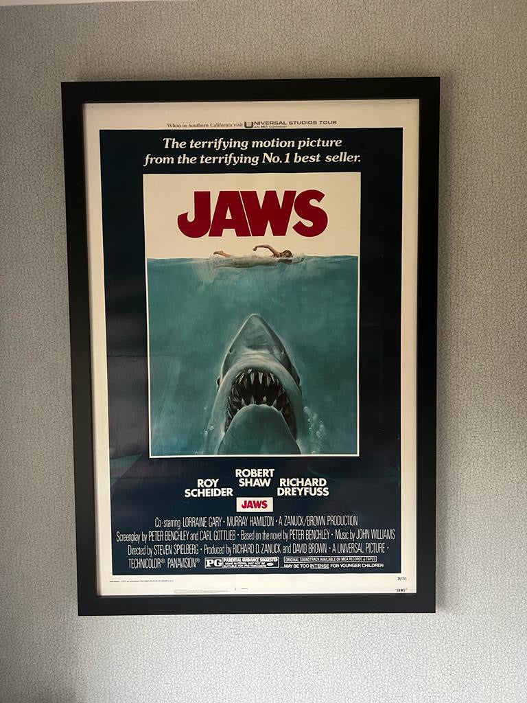 Jaws US 1 Sheet Original Vintage Film Movie Poster