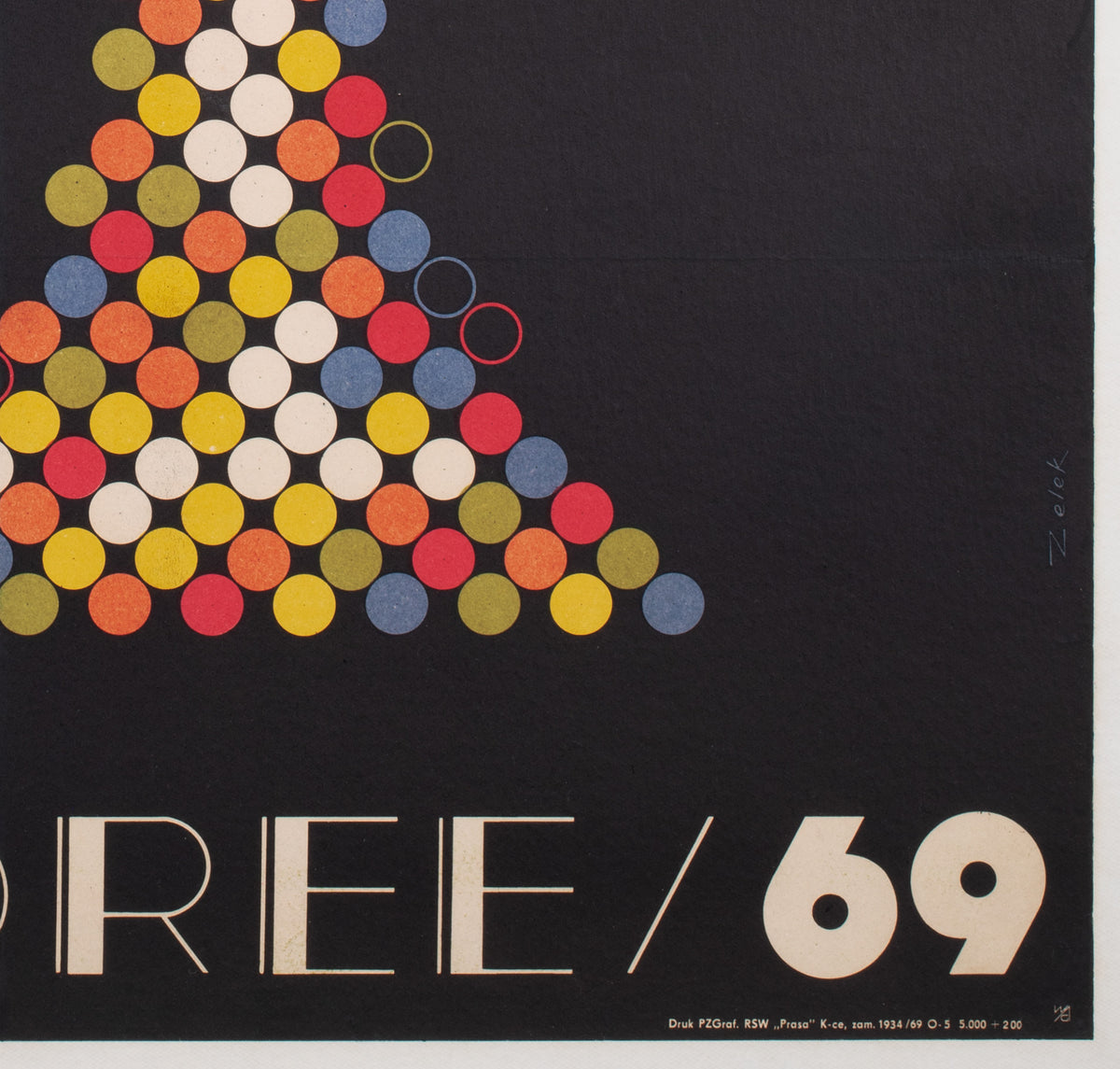 Jazz Jamboree festival 1969 Advertising Poster, Bronislaw Zelek - detail