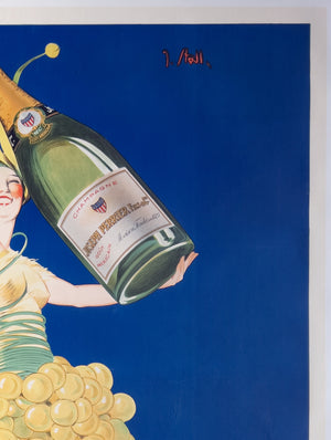 Joseph Perrier c1930 Champagne Vintage French Alcohol Poster, Joseph Stall - detail