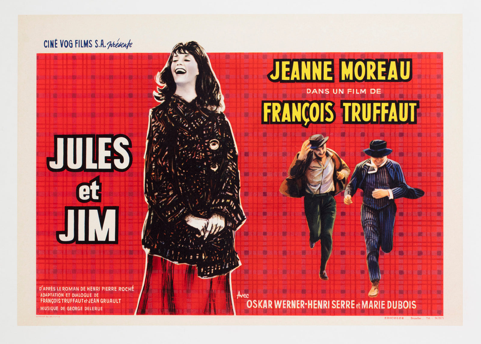 Jules and Jim 1962 Belgian Film Poster
