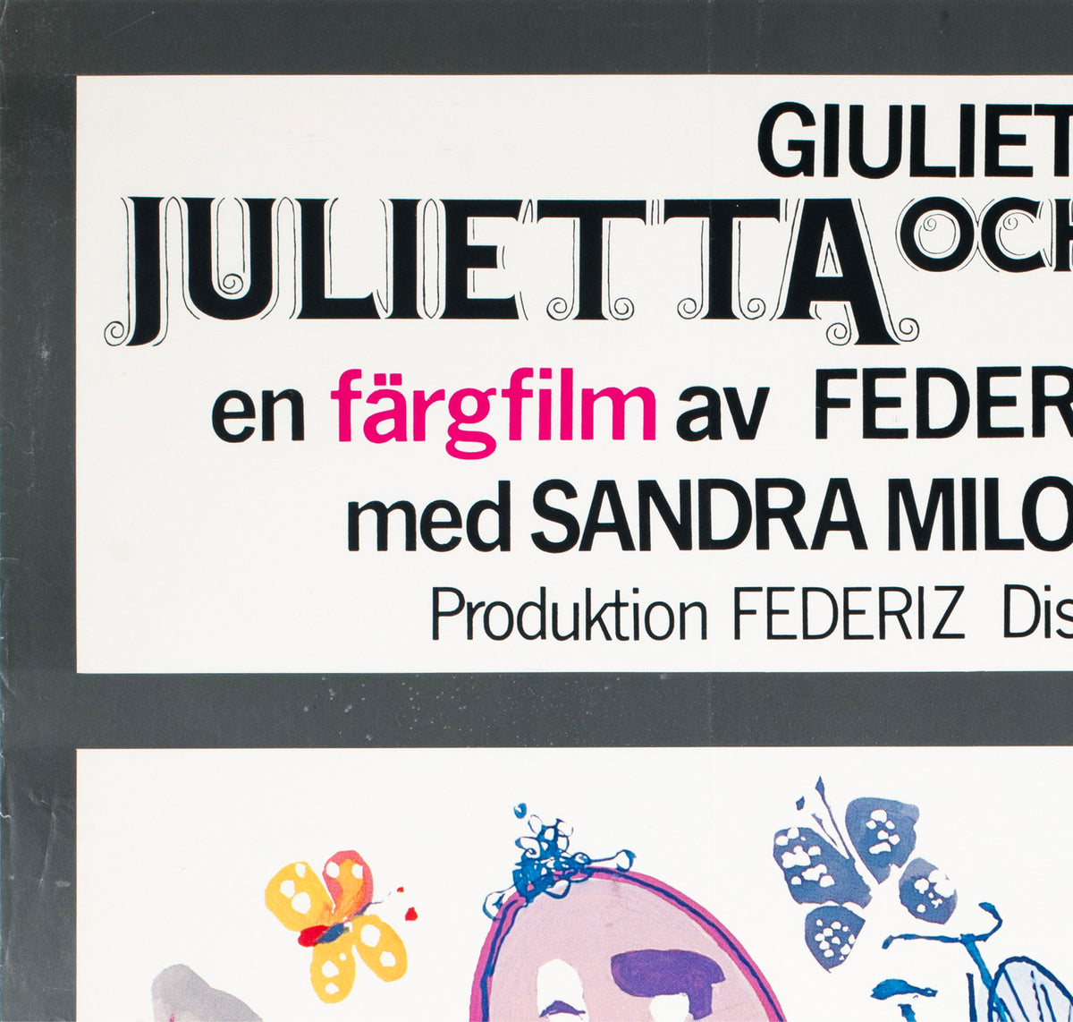 Juliet of the Spirits 1966 Swedish Film Poster Bengt Serenander - detail