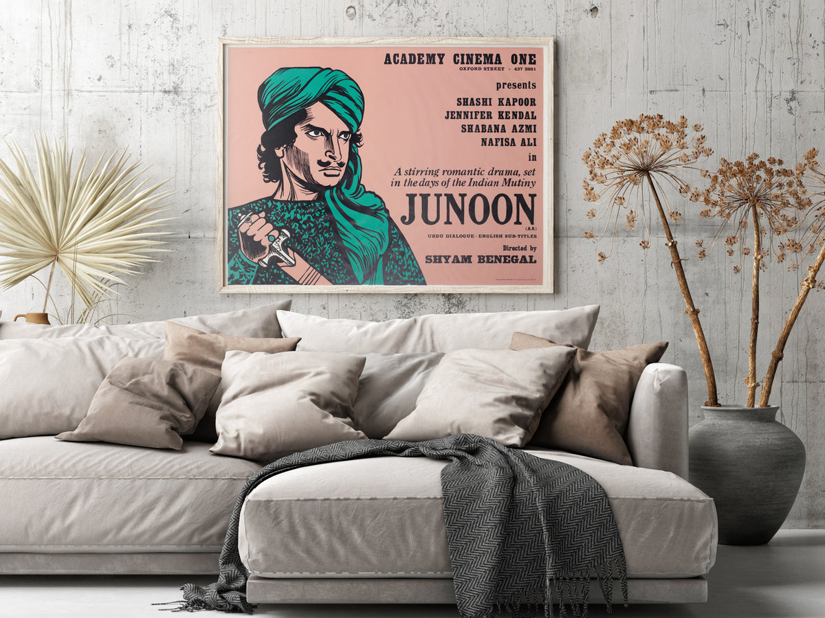 junoon 1979 uk quad academy cinema film movie poster peter strausfeld