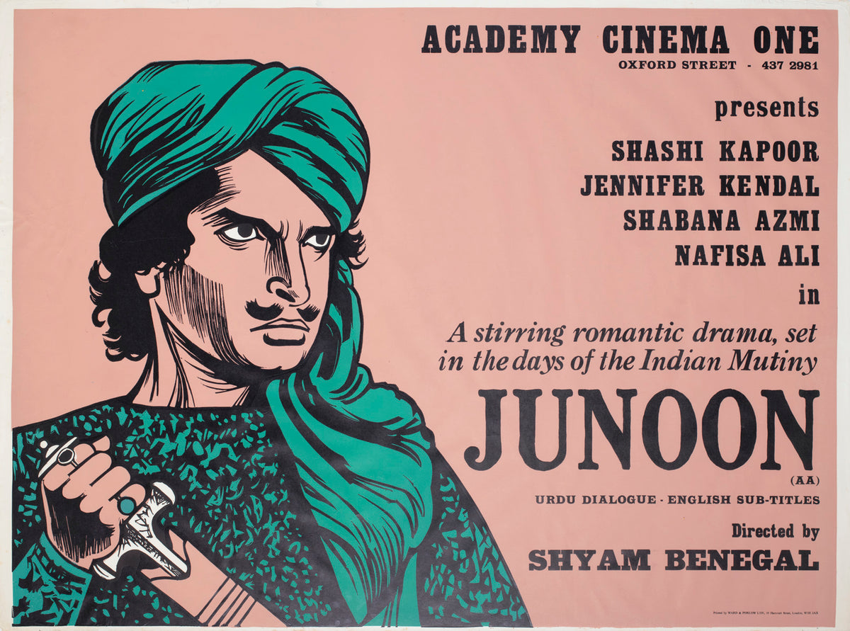 junoon 1979 uk quad academy cinema film movie poster peter strausfeld