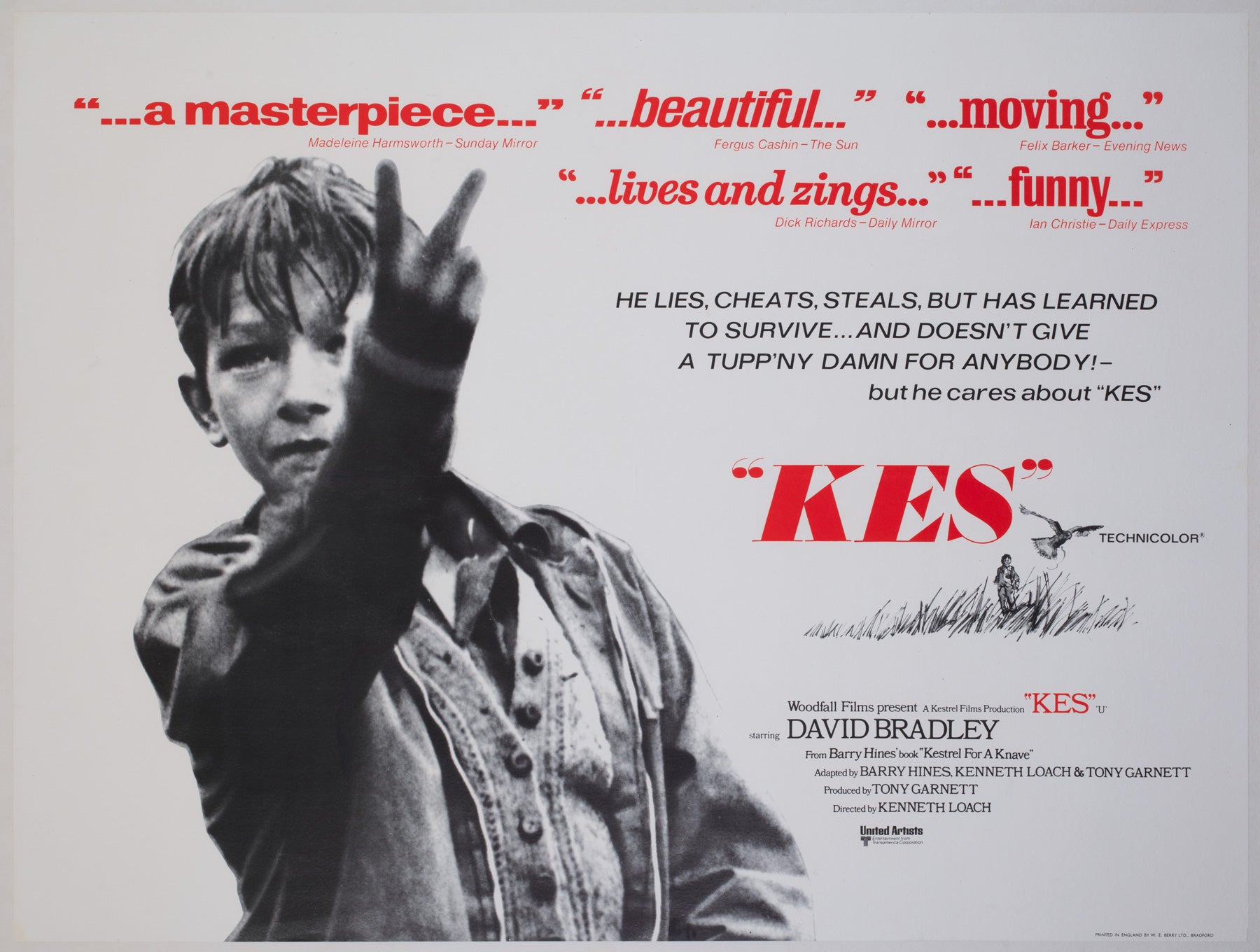 Kes 1969 Quotes Style UK Quad Film Movie Poster