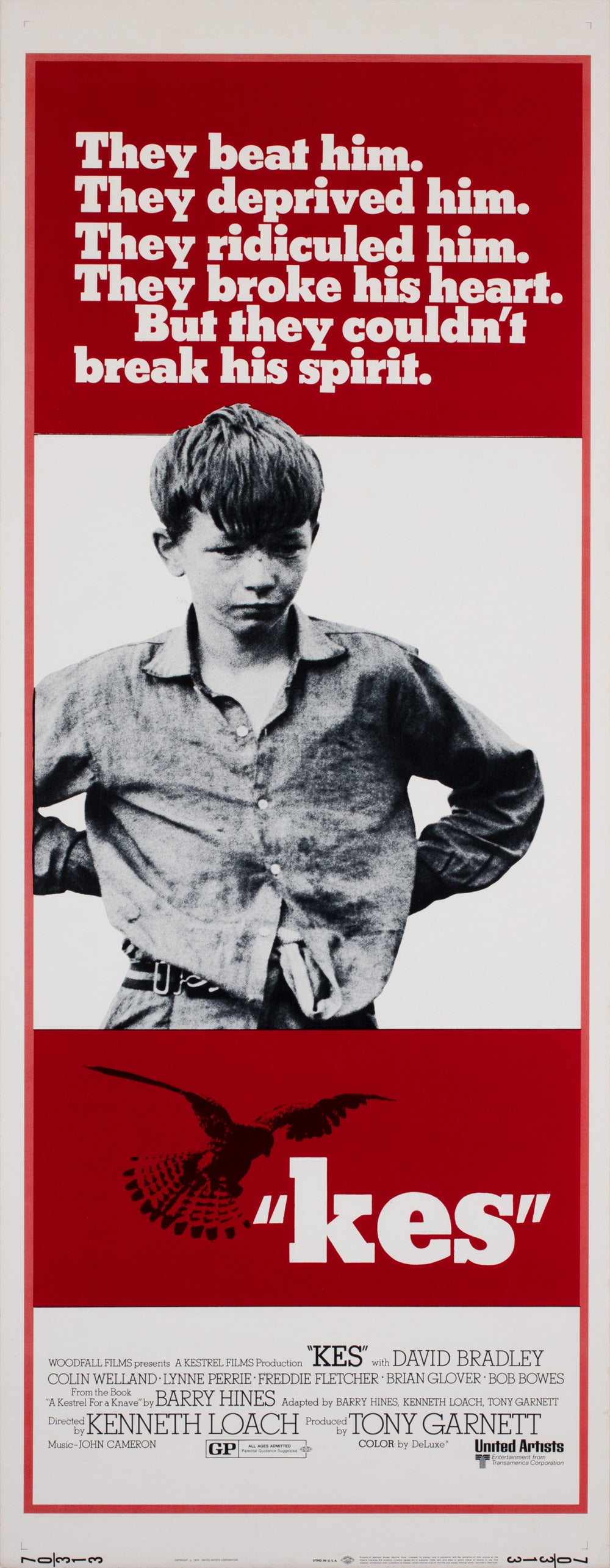 Kes 1971 US Insert Film Movie  Poster