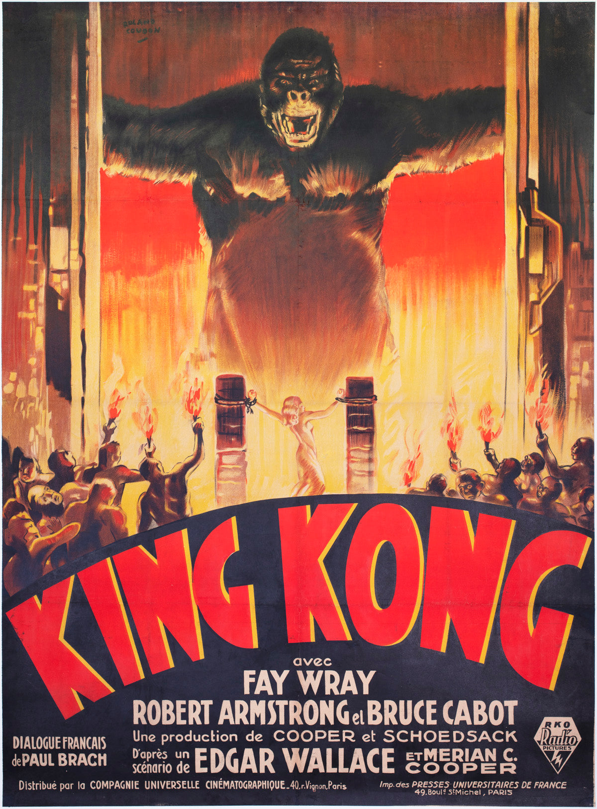 King Kong 1933 French Grande Style A Film Poster Roland Coudon