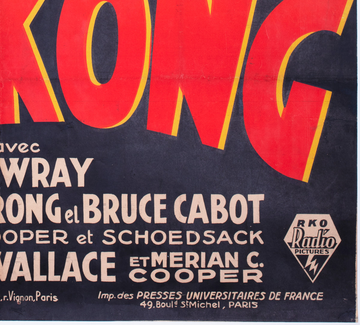 King Kong 1933 French Grande Style A Film Poster Roland Coudon - detail