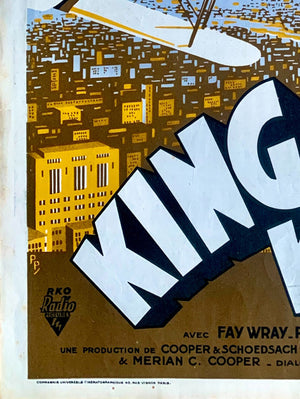 King Kong 1933 French Petite Film Poster, Pierre Pigeot