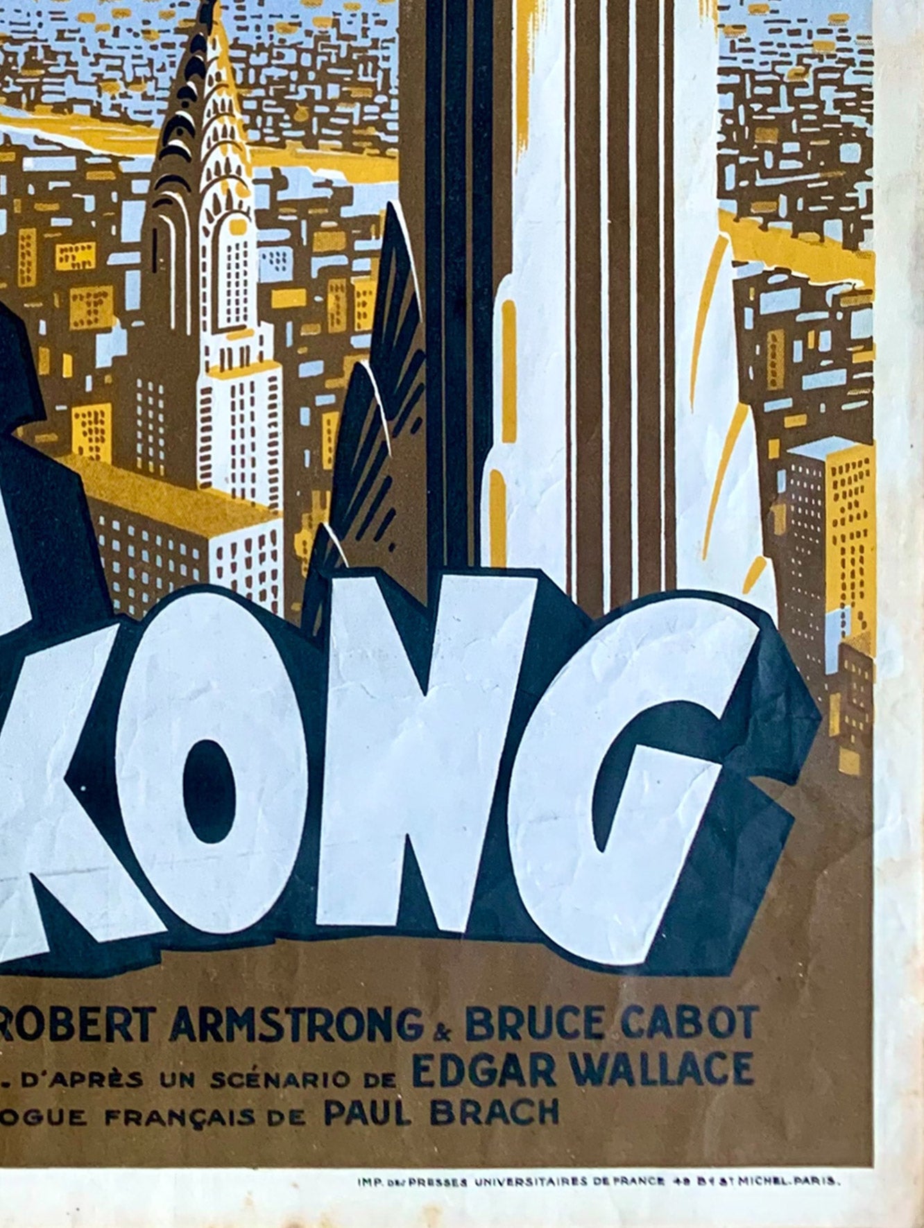 King Kong 1933 French Petite Film Poster, Pierre Pigeot