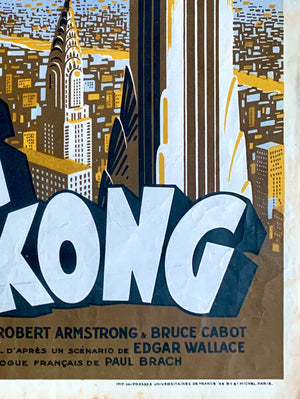 King Kong 1933 French Petite Film Poster, Pierre Pigeot